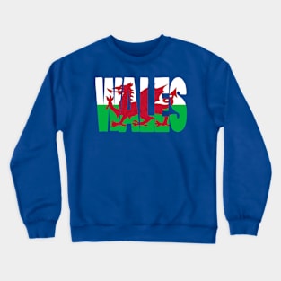 Wales flag stencil Crewneck Sweatshirt